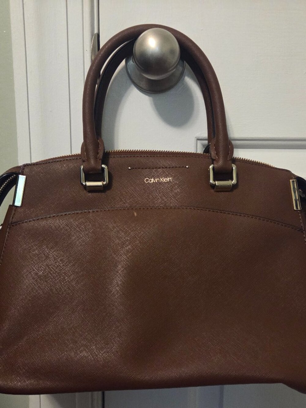 Calvin Klein brown leather satchel